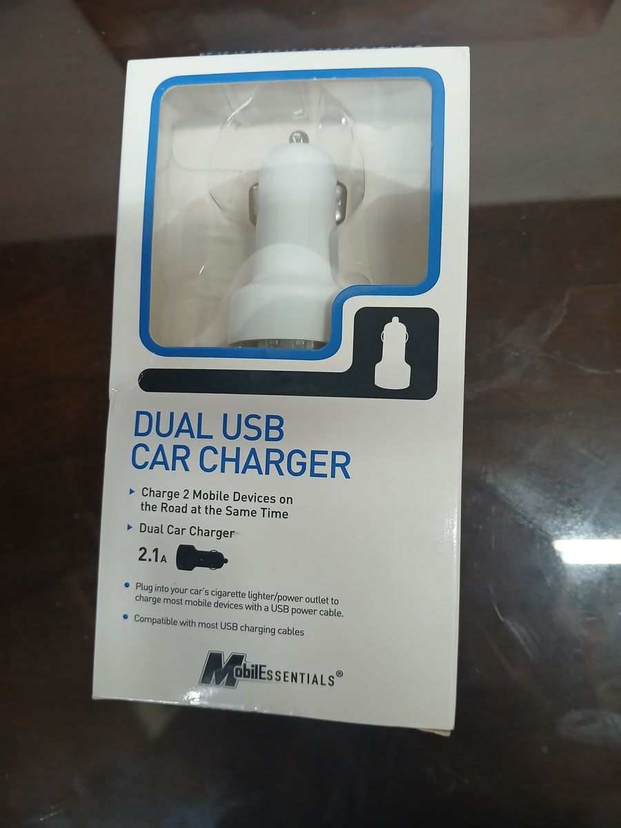 MobilESSENTIALS Dual USB Car Charger 2.1A - White, Charge 2 Devices