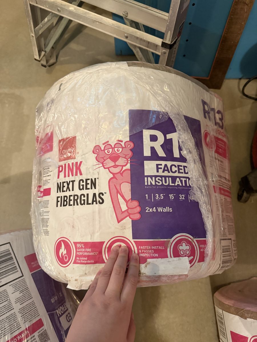 Owens Corning R-13 Faced Fiberglass Insulation 3.5" x 15" Roll