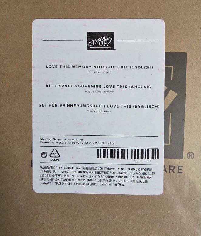 Stampin Up 'love this memory notebook kit' New