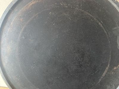 Vintage Camp Chef Round Cast Iron Griddle Skillet Pan. 15 inch cooking surface.