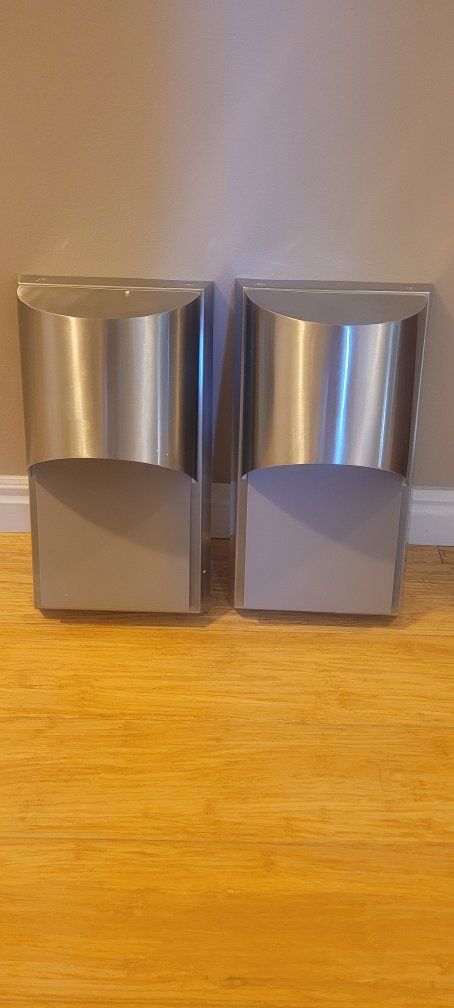 Malar Contract Lighting Brushed Nickel indoor/outdoor Wall Sconces - Down Light Fixtures (Pair)
