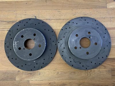 Hawk Talon Brake Rotors Cross Drilled and Slotted Rear Subaru WRX Outback Legacy HAWK HTC5395