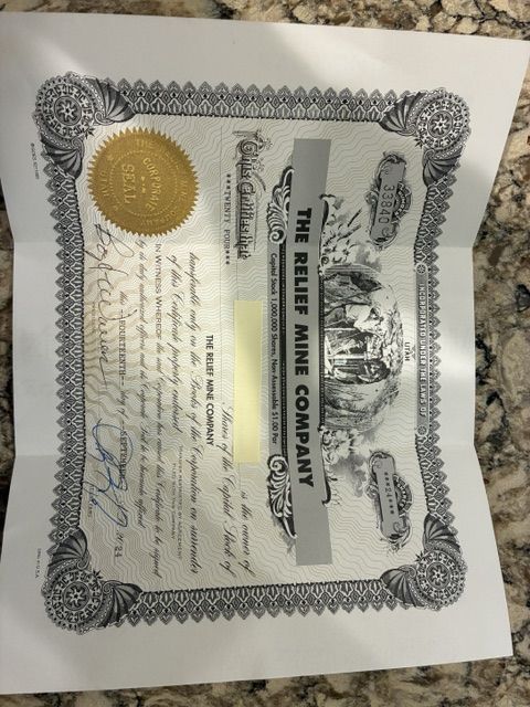 Relief Mine Company stock for sale