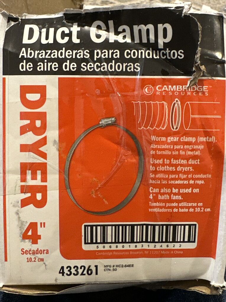 4 inch Dryer Duct Clamp