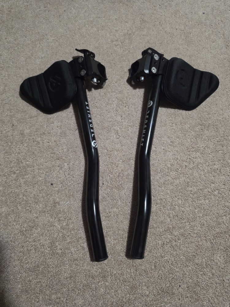 REDSHIFT Quick-Release Clip-On Bike Aero Bars, Aluminum S-Bend Aerobar Extensions for Road, Triathlon