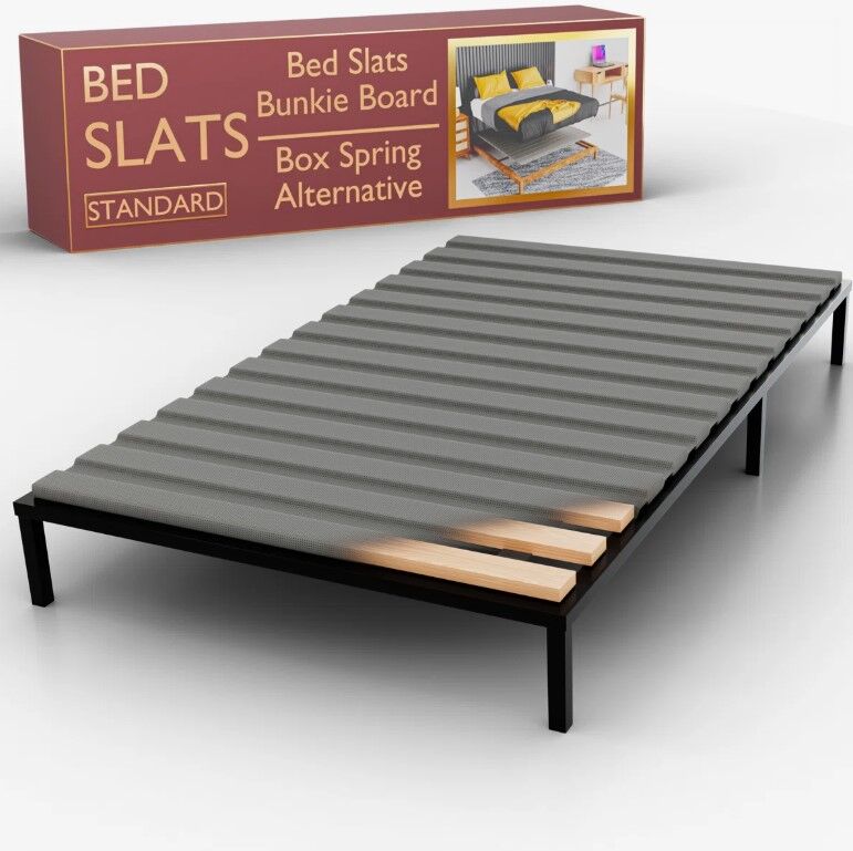Queen Size - Audra Horizontal Mattress Support Wooden Bunkie Board/Slats with Cover