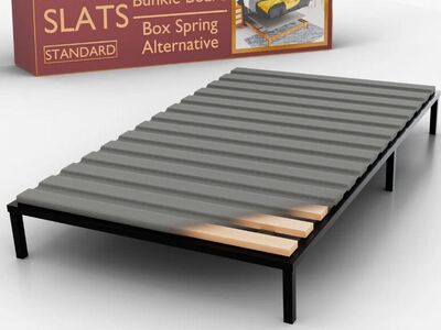 Queen Size - Audra Horizontal Mattress Support Wooden Bunkie Board/Slats with Cover