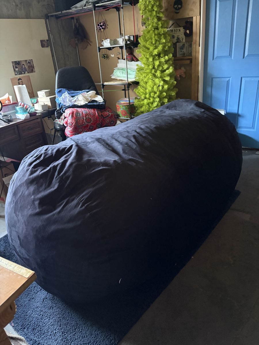 Large Black Bean Bag Chair Lounge Pillow