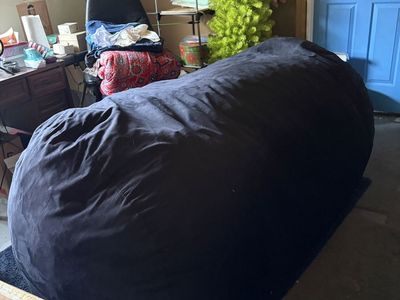 Large Black Bean Bag Chair Lounge Pillow