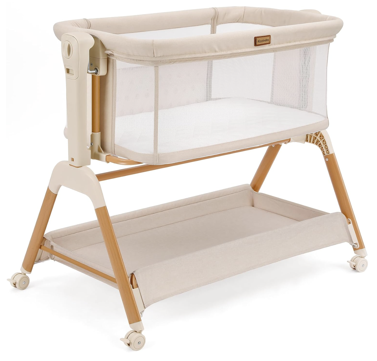 Bassinet Bedside Sleeper: 3-in-1 Rocking Bassinet for Baby - Breathable Full-Mesh Crib