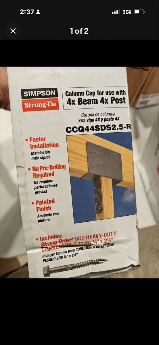 New - 4x4 Column Cap for Wood