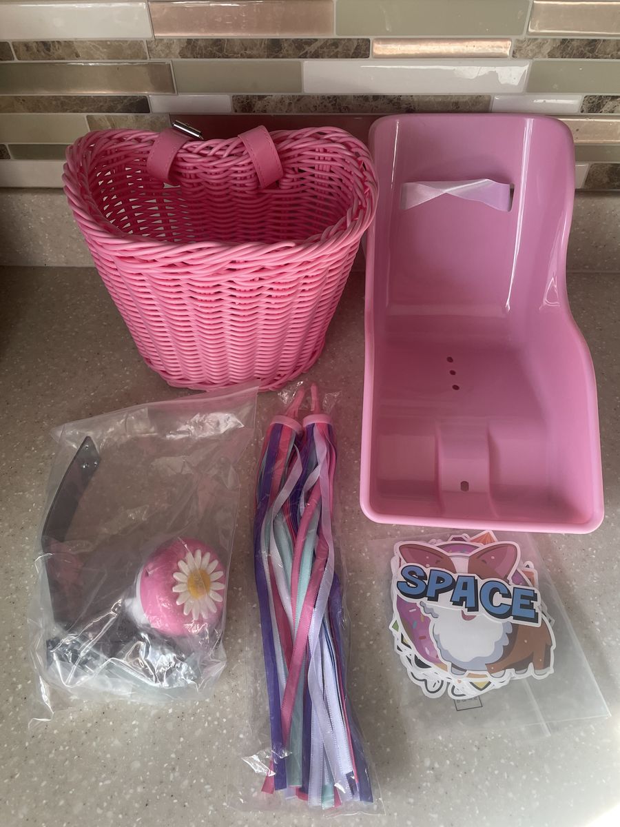 Doll Bike Seat, Basket, Handlebar, Stickers