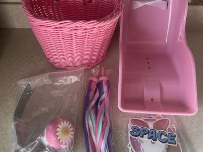 Doll Bike Seat, Basket, Handlebar, Stickers