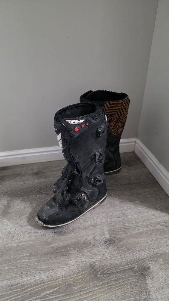 Fly Racing Maverick MX Motorcycle Boots Black Size 12 Men's Dirt Bike Off-Road