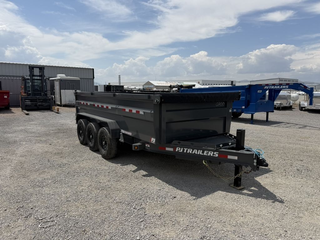 2027 PJ Trailers 7x16 DM Triple Axle 21K Scissor Dump Trailer 3' Wall