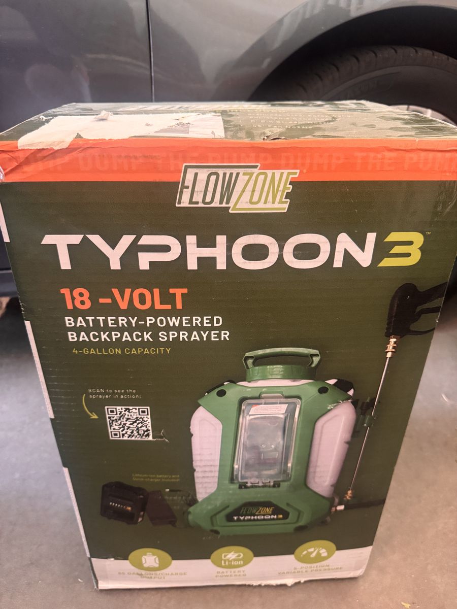 FlowZone Typhoon 3 18-Volt Battery-Powered Backpack Sprayer 4-Gallon