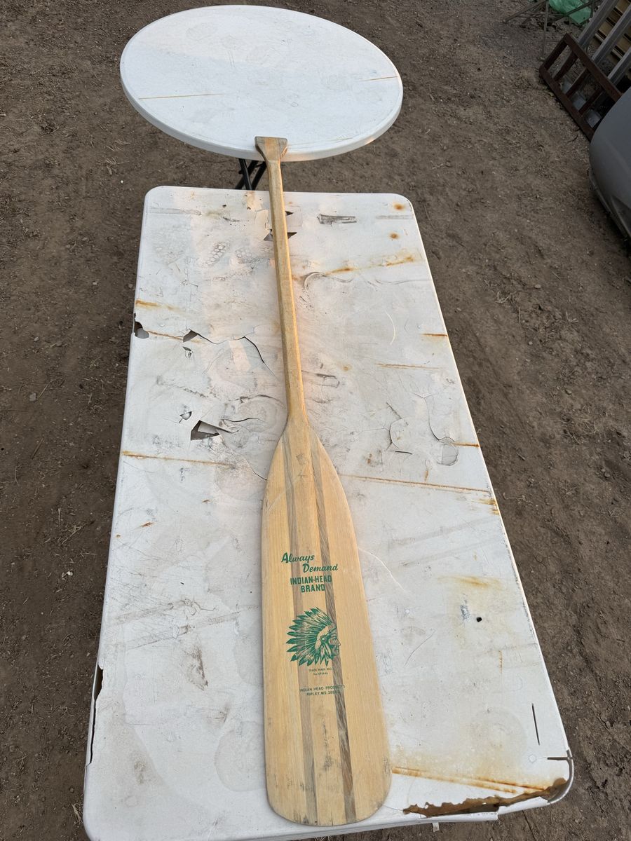 Vintage Indian Head Brand Wooden Canoe Paddle - Ripley, MS