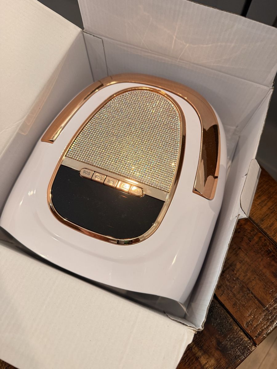UV/LED Nail Lamp White and Rose Gold and Beetles UV lamp