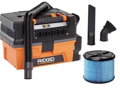 RIDGID 3 Gal. 5.0 Peak HP NXT Shop Vacuum Wet Dry Vac with Fine Dust Filter, Expandable Hose and Accessory Attachments HD0300