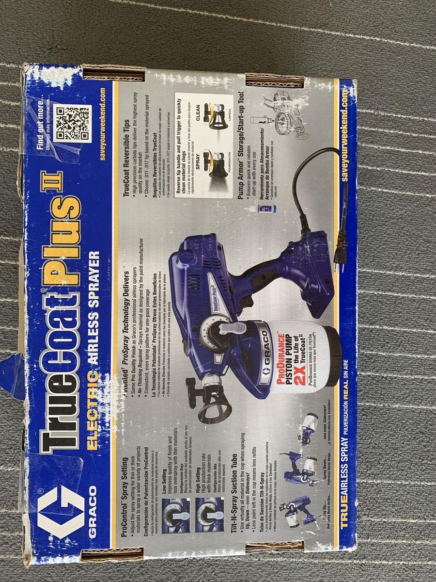 Graco TrueCoat Plus II  paint sprayer and Graco quart can adaptor