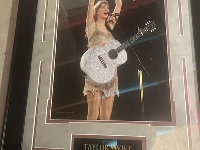 Taylor Swift Framed Heart Hands Photo with Facsimile Signature & Quote