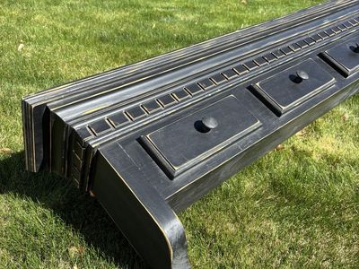 Black Wood Shelf, Mantle‐Style Accent Piece