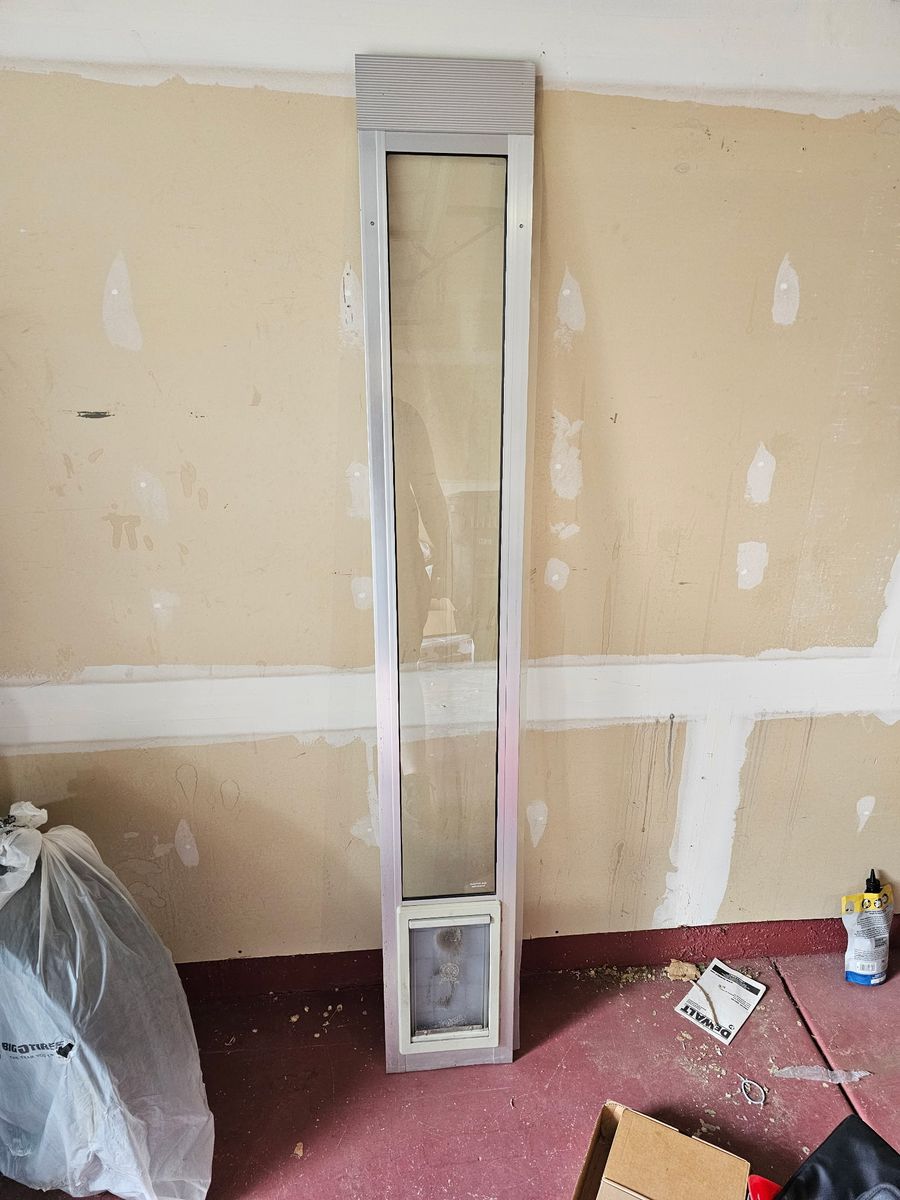 Sliding Glass Door Pet Door Insert - Aluminum Frame with Built-in Pet Flap