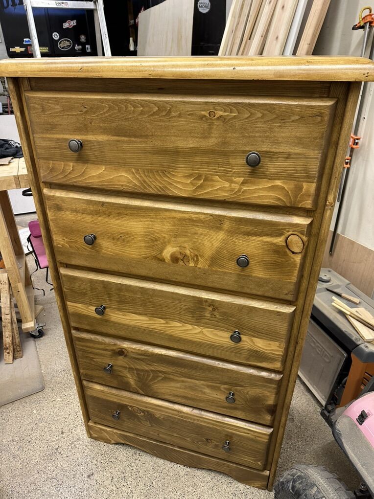 Rustic 5 Drawer Dresser