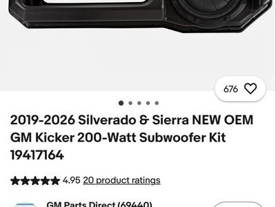 2019-2026 Silverado/Sirrea Gm Kicker Subwoofer kit