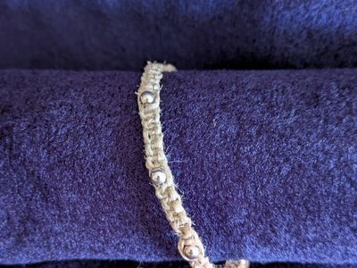 Sterling silver beaded hemp bracelets and necklaces