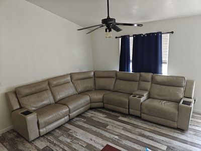 Abbyson Leather Power Reclining Sectional