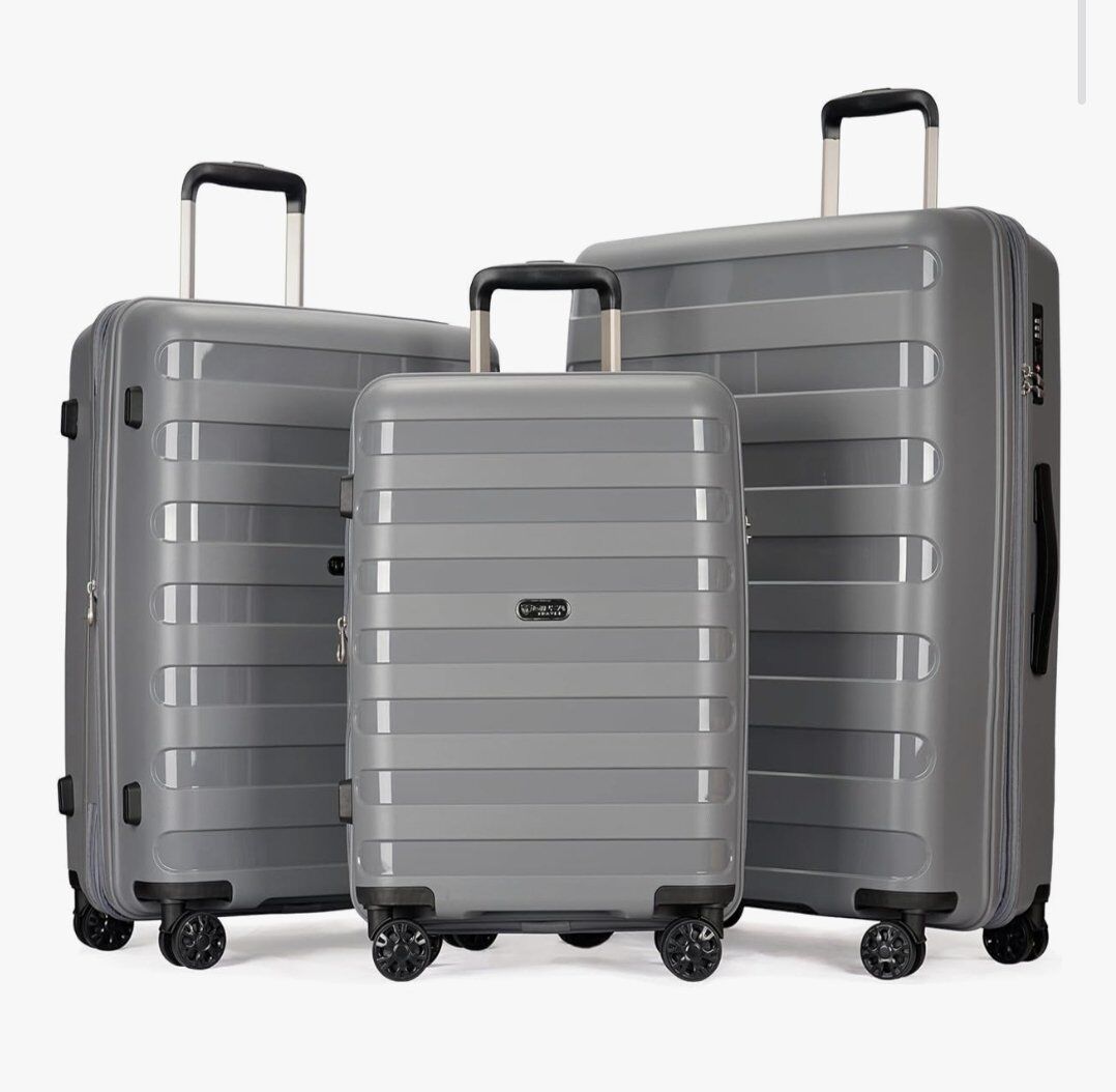3 piece travel, luggage with combination lock