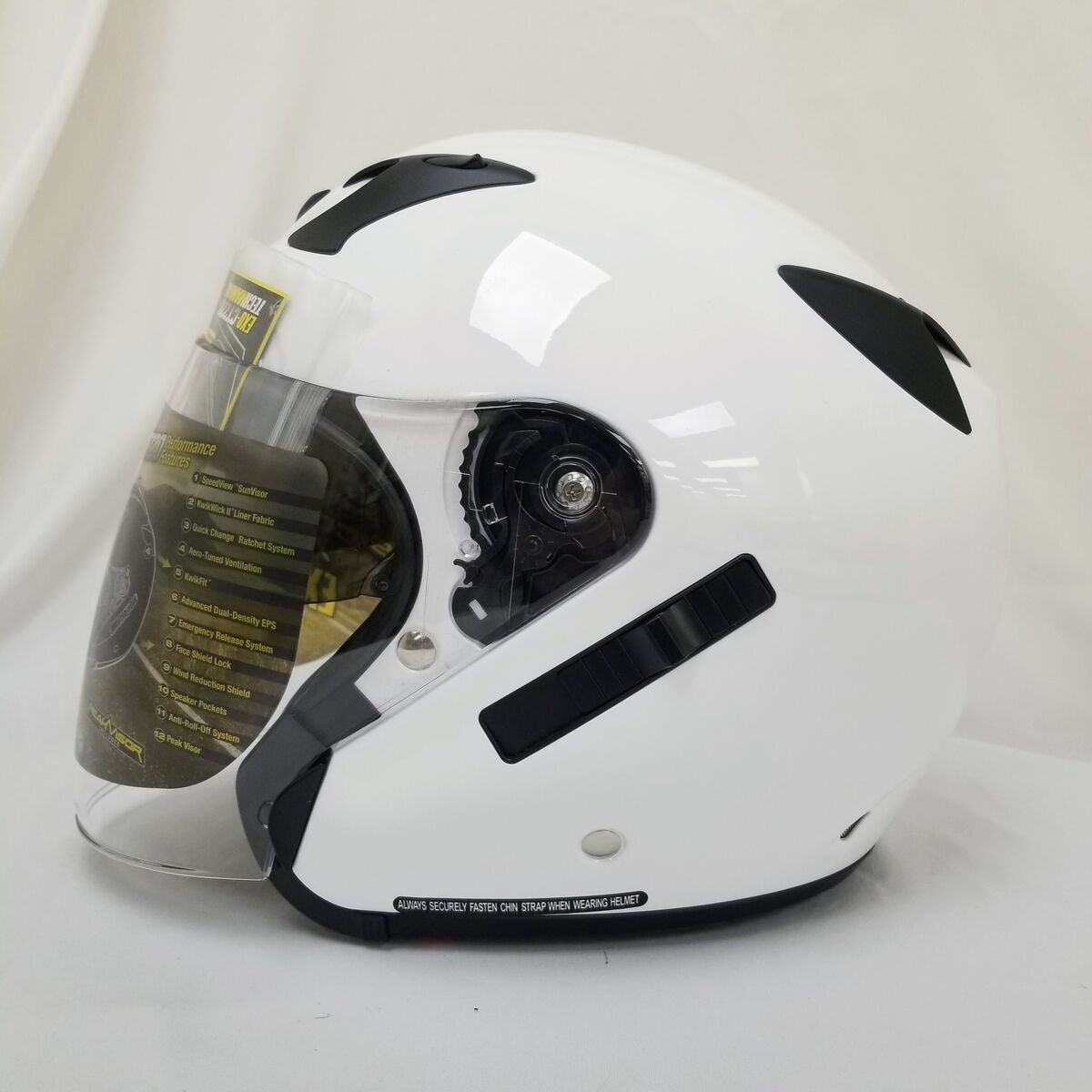Scorpion Exo-Ct220 Open-Face Helmet Gloss White Xs (75-1621XS-L-R10-S3)