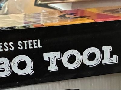 New, Chefmaster Stainless Steel 4-Piece BBQ Tool Set - Grilling Utensil Kit
