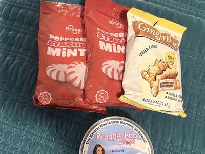 Pregnancy Nausea Relief Bundle: Preggie Pop Drops, Ginger Chews, Peppermint Mints