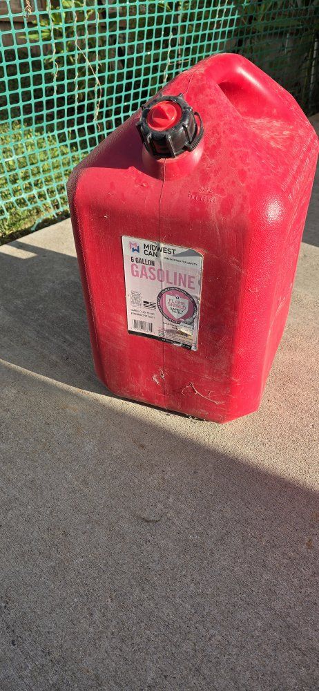 Midwest Can 6 Gallon Red Plastic Gasoline Fuel Can - Flame Shield Safety System