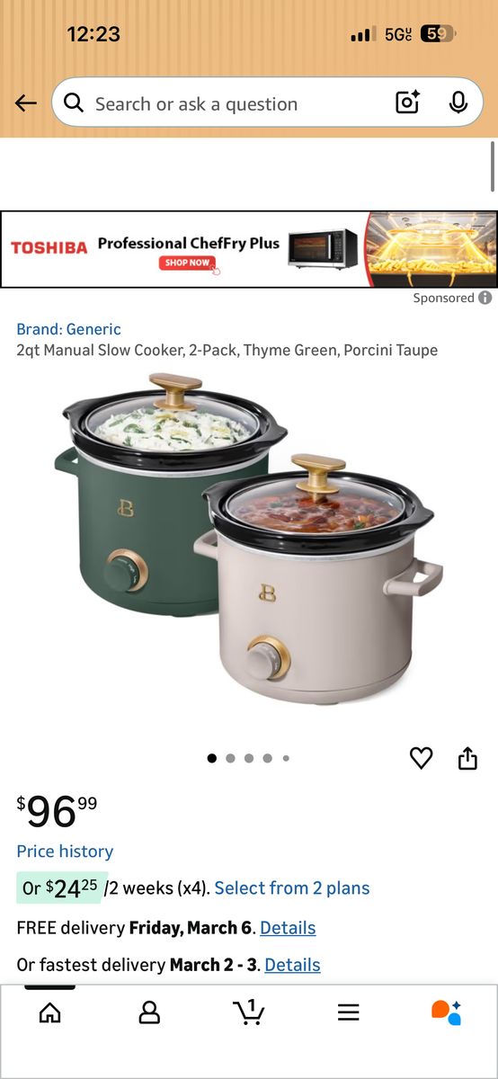 Drew Barrymore Beautiful Crockpots 2 Pack