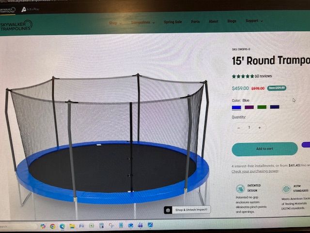 15' SKYWALKER  JUMP N DUNK TRAMPOLINES (NEW IN BOX)