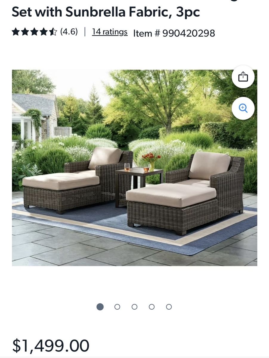 Breck Collection 3 piece Patio Chaise Lounge set
