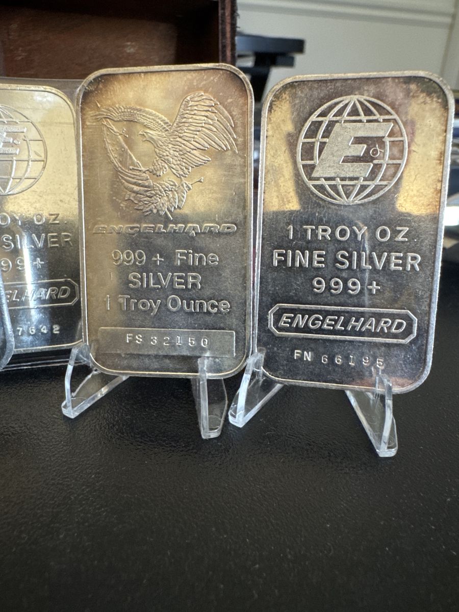 4 Oz .999 Fine Silver Engelhard Bars