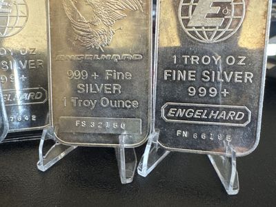 4 Oz .999 Fine Silver Engelhard Bars