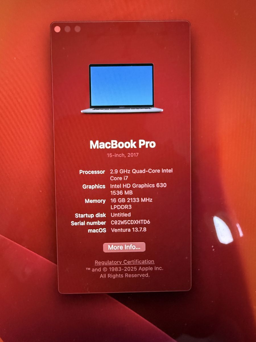 MacBook Pro 2.9GHz 16GB