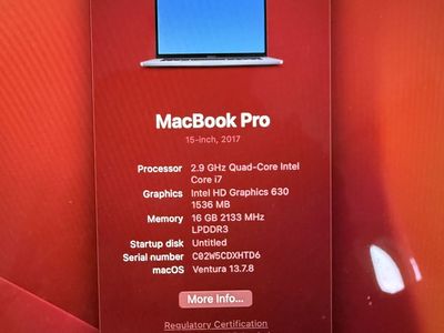 MacBook Pro 2.9GHz 16GB