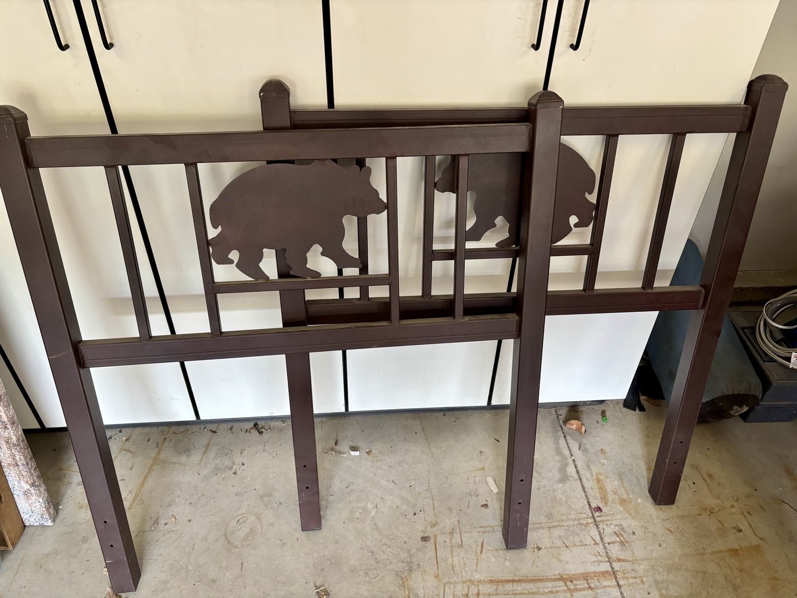 Metal Headboards with Bear Silhouette Design - Brown metal Bear (2) Twin Bed head boards