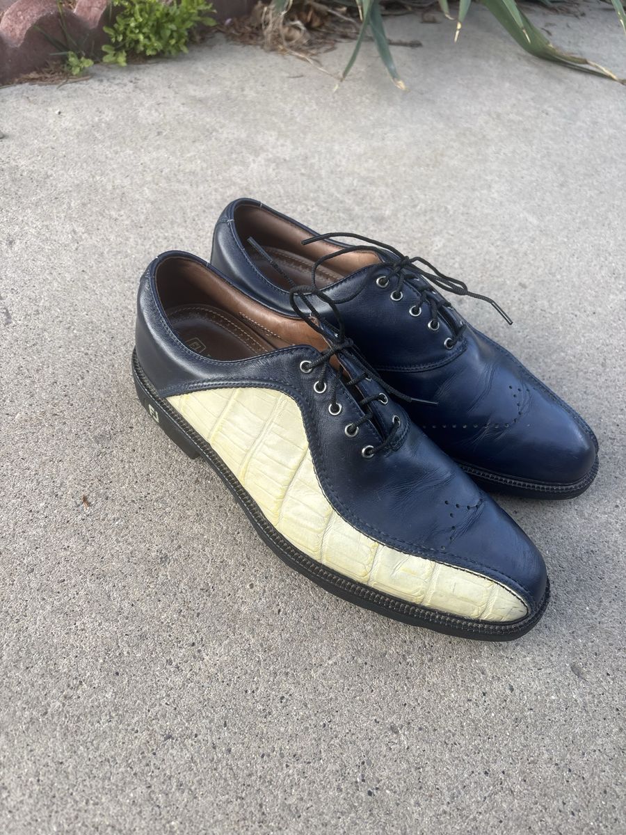 FootJoy ICON Golf Shoes Size 10 – Navy & Gator Sty