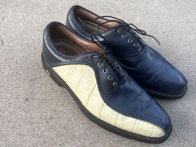 FootJoy ICON Golf Shoes Size 10 – Navy & Gator Sty