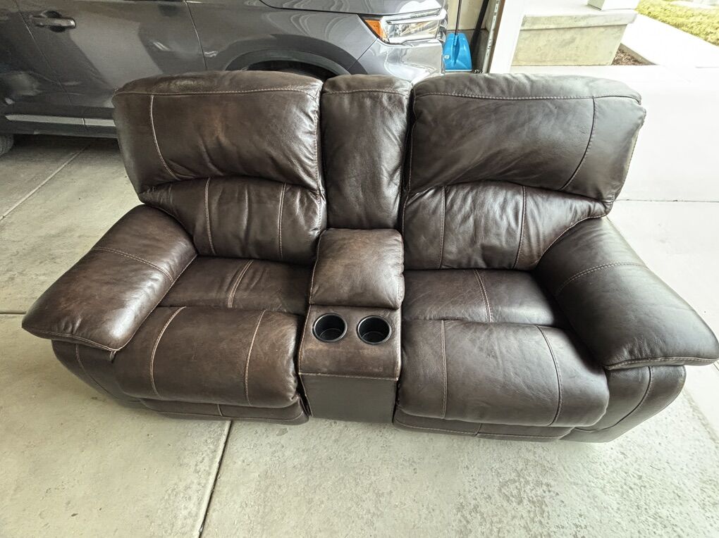 Leather Recliner Couch