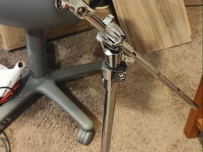 Chrome Drum Cymbal Boom Stand with Double Braced Legs