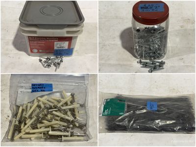 SAVE UP TO 70%! New Fasteners - Drywall Anchors, Sheeter Screws & Zip Ties - Sold As Lots Only