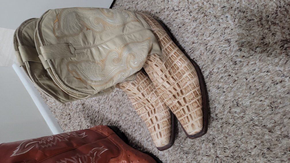 hand made emu and gator boots size 10.5